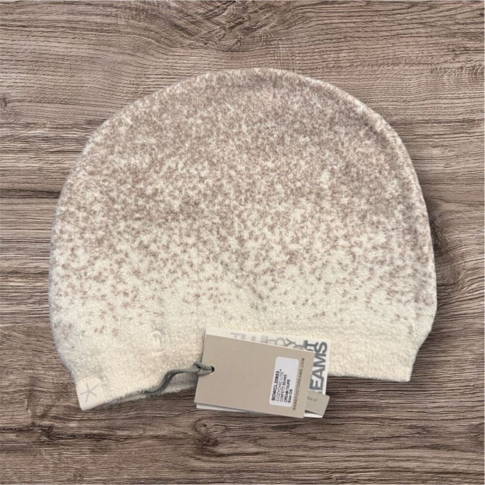 Barefoot Dreams Cozychic Lite Confetti Beanie Cream-Taupe Nwt O/S